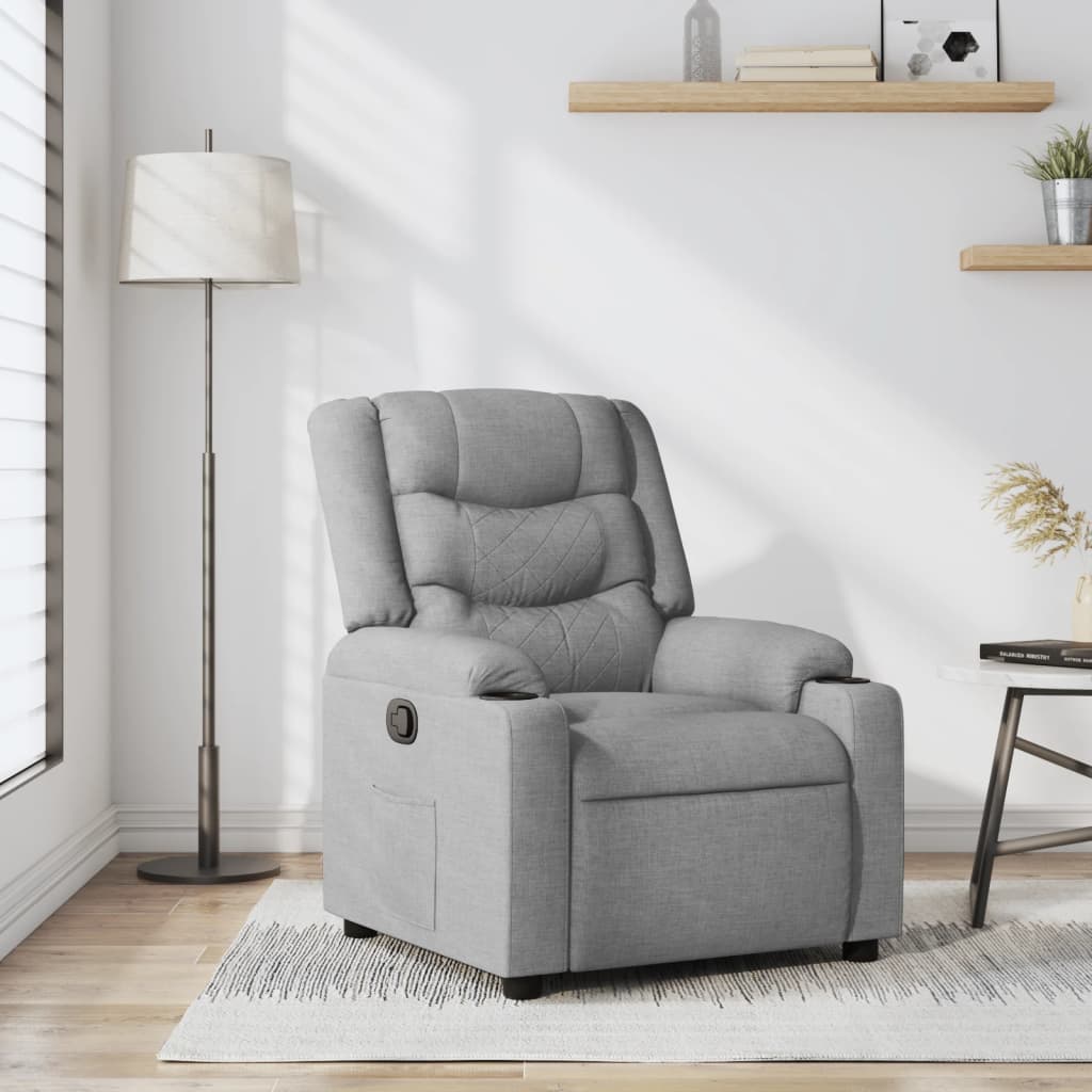 Vidaxl fauteuil verstelbaar stof lichtgrijs