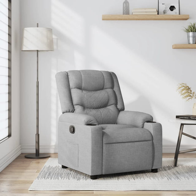 Vidaxl fauteuil verstelbaar stof lichtgrijs
