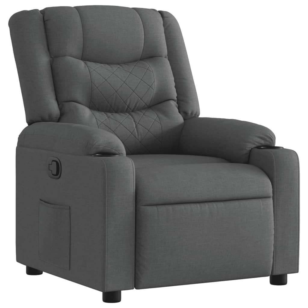 Vidaxl fauteuil verstelbaar stof donkergrijs