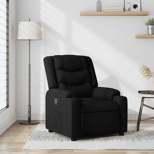 Vidaxl fauteuil verstelbaar stof zwart
