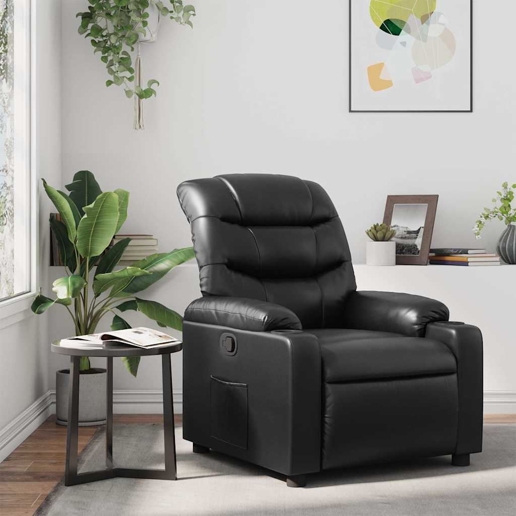 Vidaxl fauteuil verstelbaar kunstleer zwart