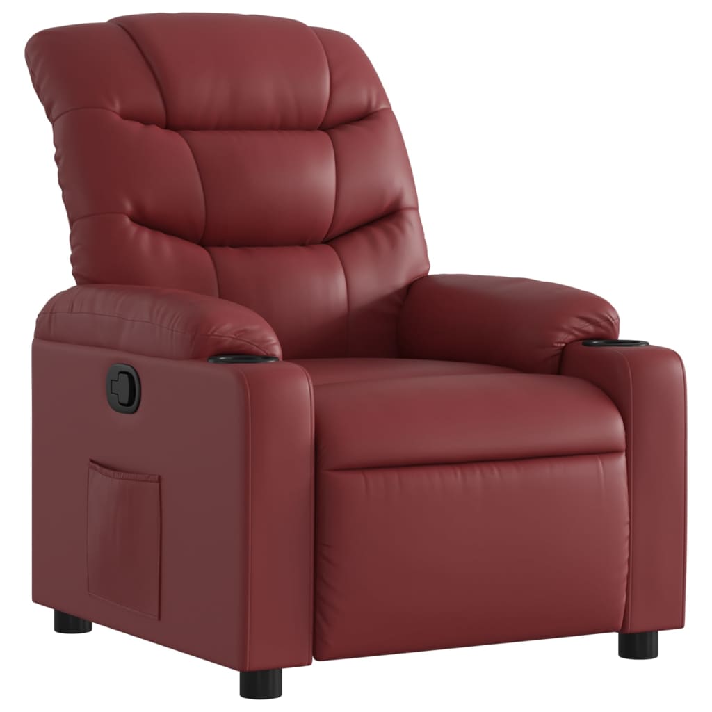 Vidaxl fauteuil verstelbaar kunstleer wijnrood