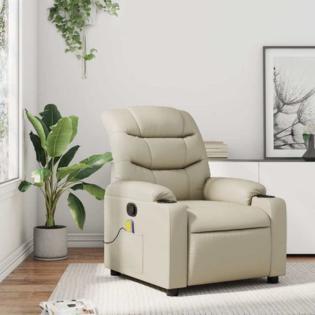 Vidaxl massagestoel verstelbaar kunstleer crème