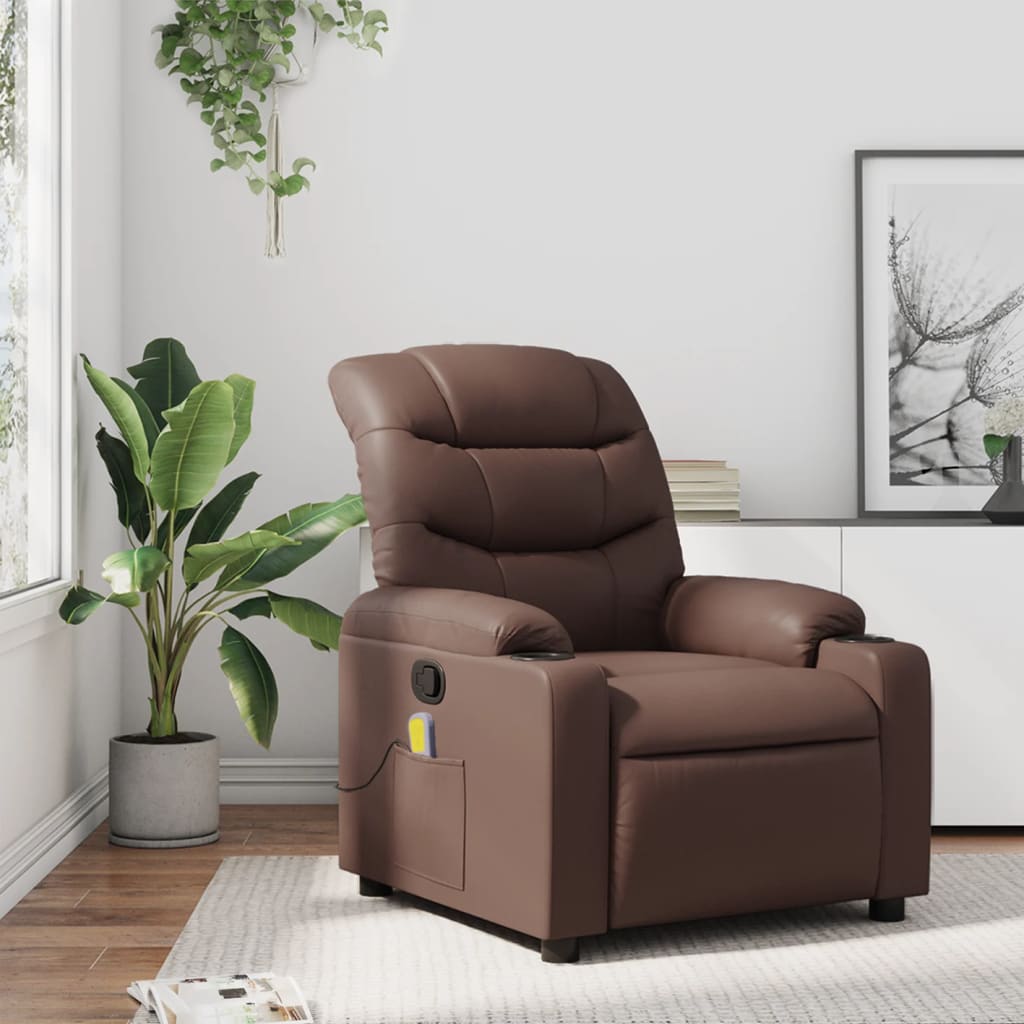 Vidaxl massagestoel verstelbaar kunstleer bruin