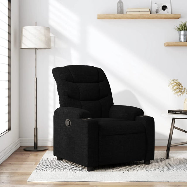 Vidaxl fauteuil verstelbaar stof zwart