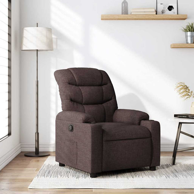 Vidaxl fauteuil verstelbaar stof donkerbruin