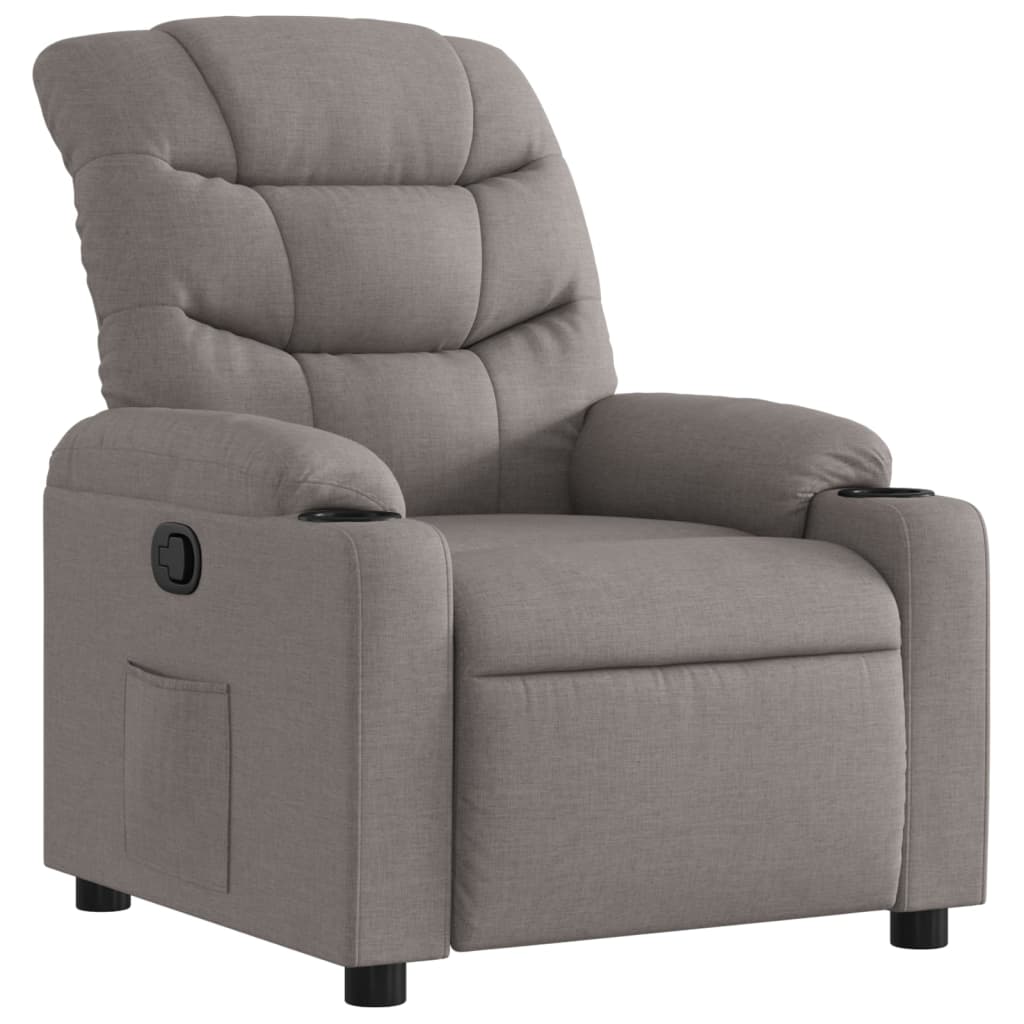 Vidaxl fauteuil verstelbaar stof taupe