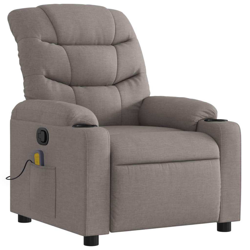 Vidaxl massagestoel verstelbaar stof taupe