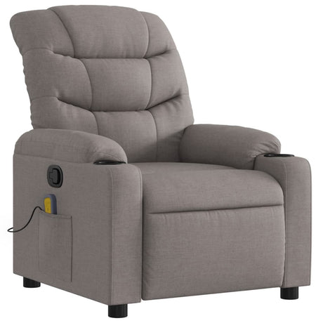 Vidaxl massagestoel verstelbaar stof taupe