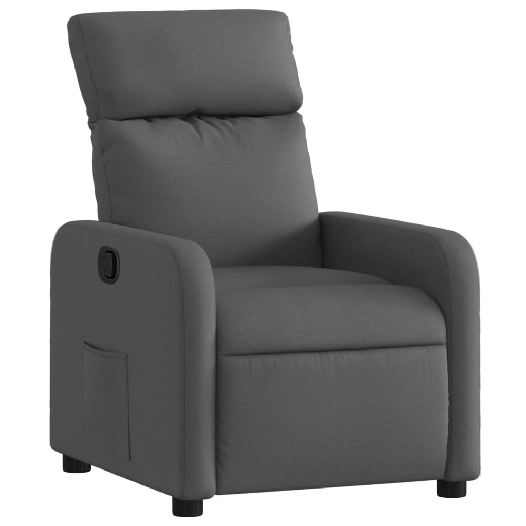 Vidaxl fauteuil verstelbaar stof donkergrijs