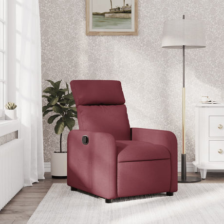 Vidaxl fauteuil verstelbaar stof wijnrood