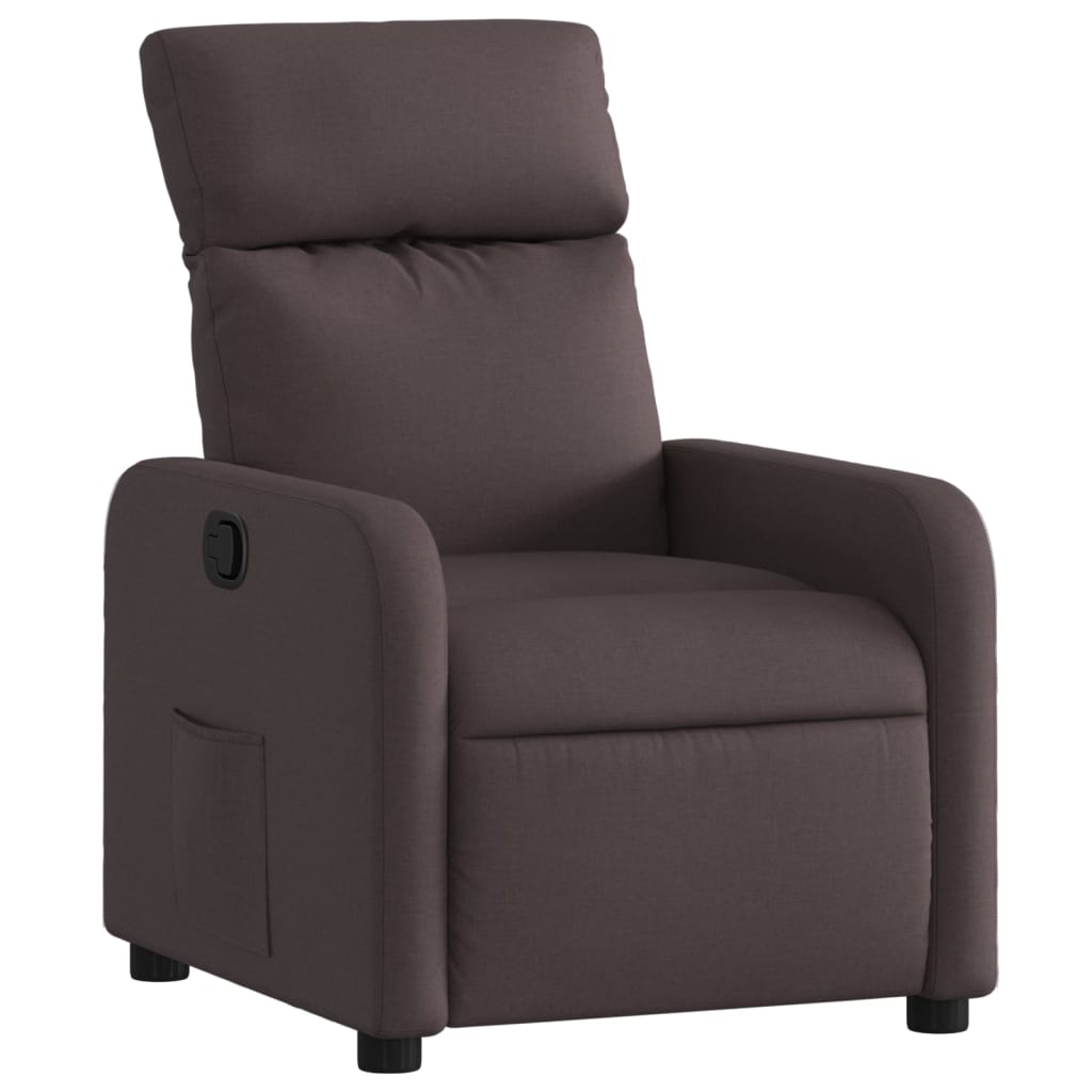 Vidaxl fauteuil verstelbaar stof donkerbruin