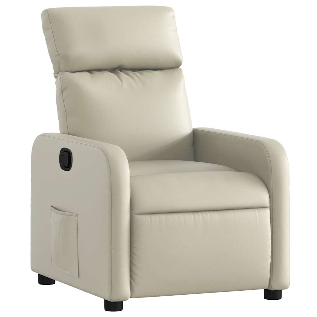 Vidaxl fauteuil verstelbaar kunstleer crèmekleurig