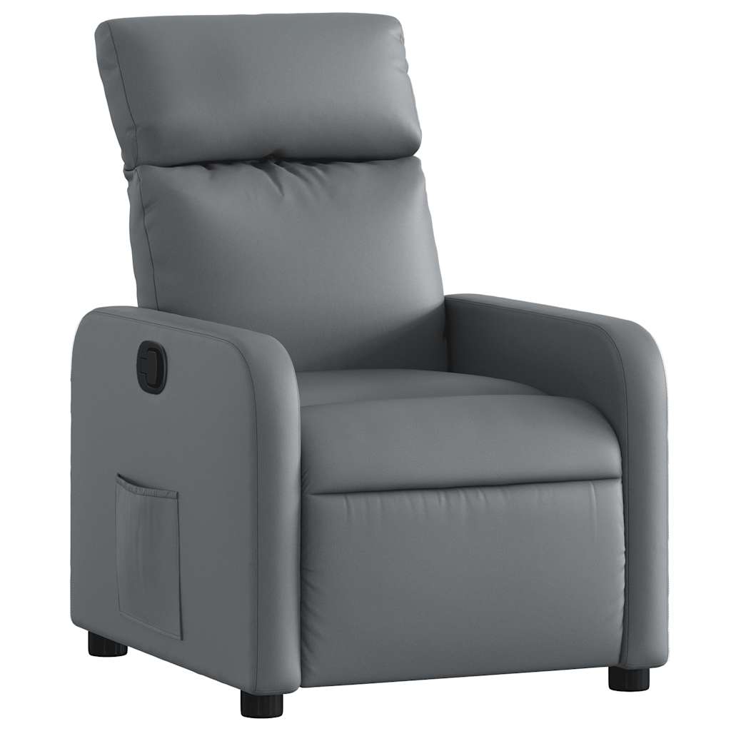Vidaxl fauteuil verstelbaar kunstleer grijs