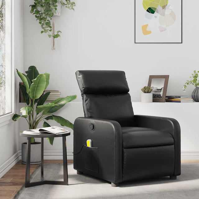 Vidaxl massagestoel verstelbaar kunstleer zwart