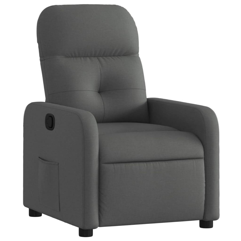 Vidaxl fauteuil verstelbaar stof donkergrijs