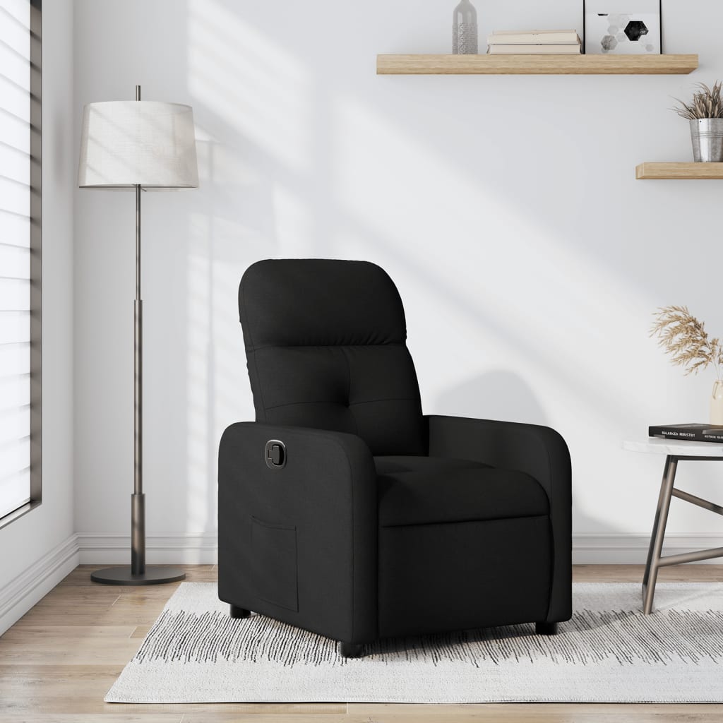 Vidaxl fauteuil verstelbaar stof zwart