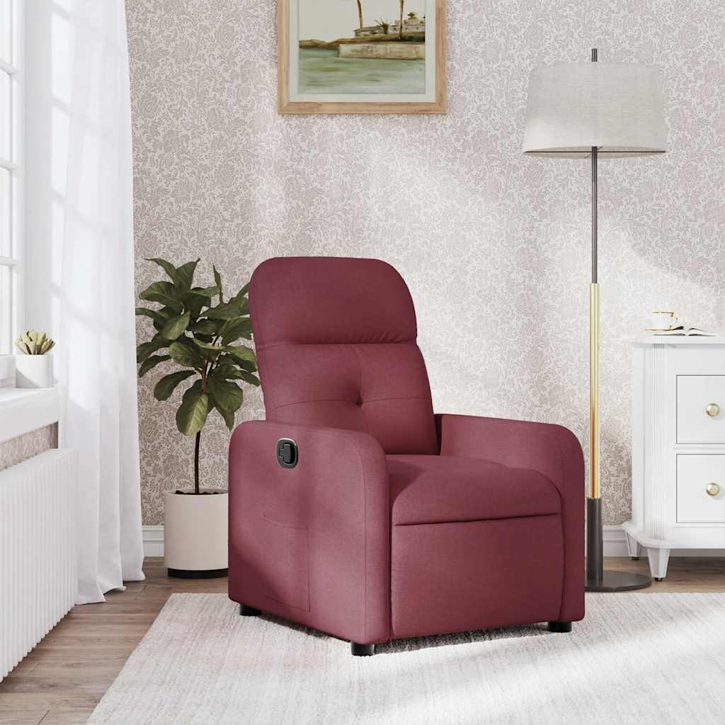 Vidaxl fauteuil verstelbaar stof wijnrood