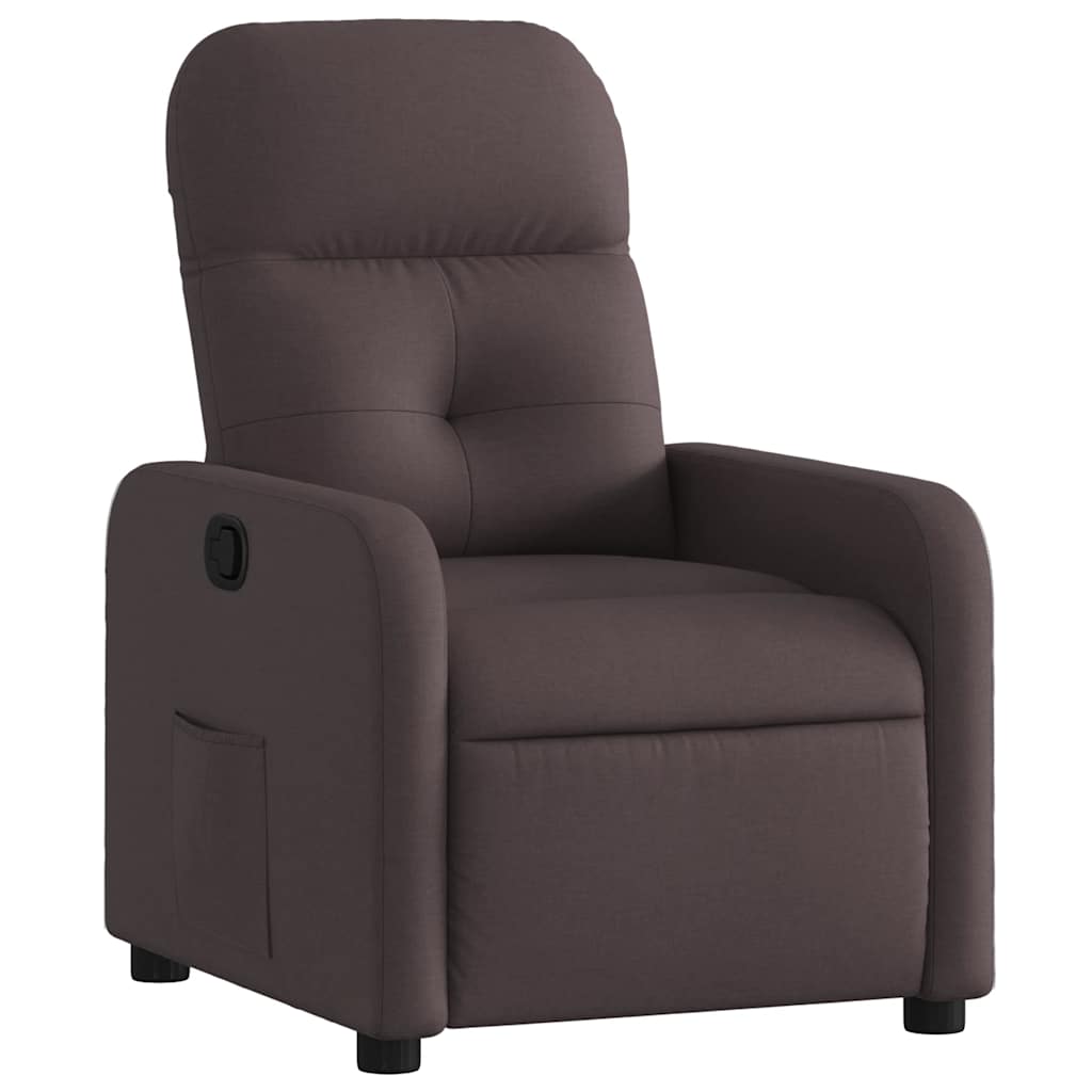 Vidaxl fauteuil verstelbaar stof donkerbruin