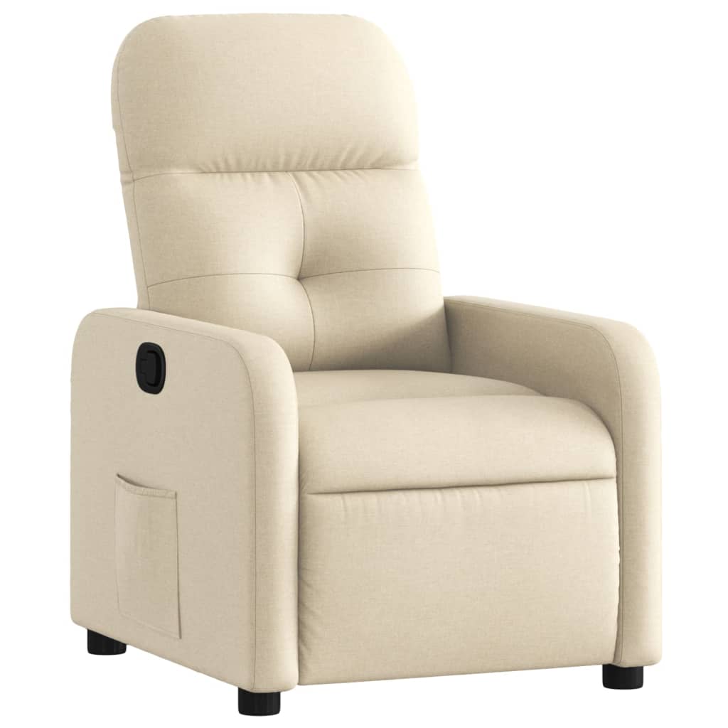 Vidaxl fauteuil verstelbaar stof crèmekleurig
