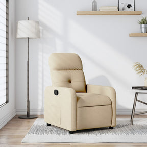 Vidaxl fauteuil verstelbaar stof crèmekleurig