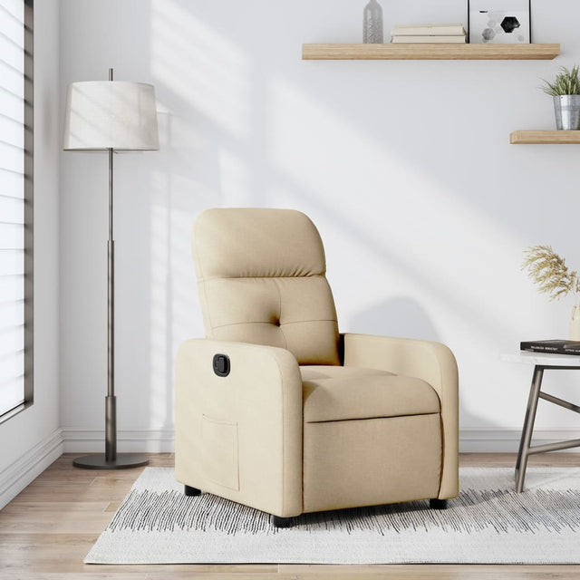 Vidaxl fauteuil verstelbaar stof crèmekleurig