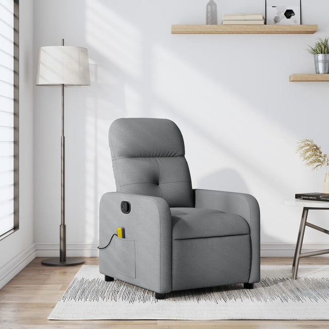 Vidaxl massagestoel verstelbaar stof lichtgrijs
