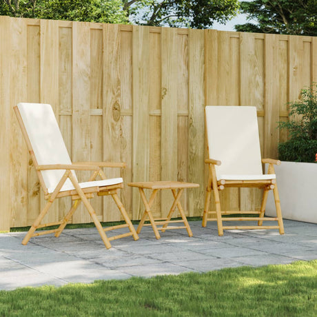 Vidaxl tuinstoelen 2 st inklapbaar met kussens bamboe