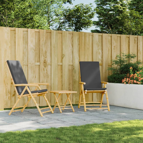 Vidaxl tuinstoelen 2 st inklapbaar met kussens bamboe
