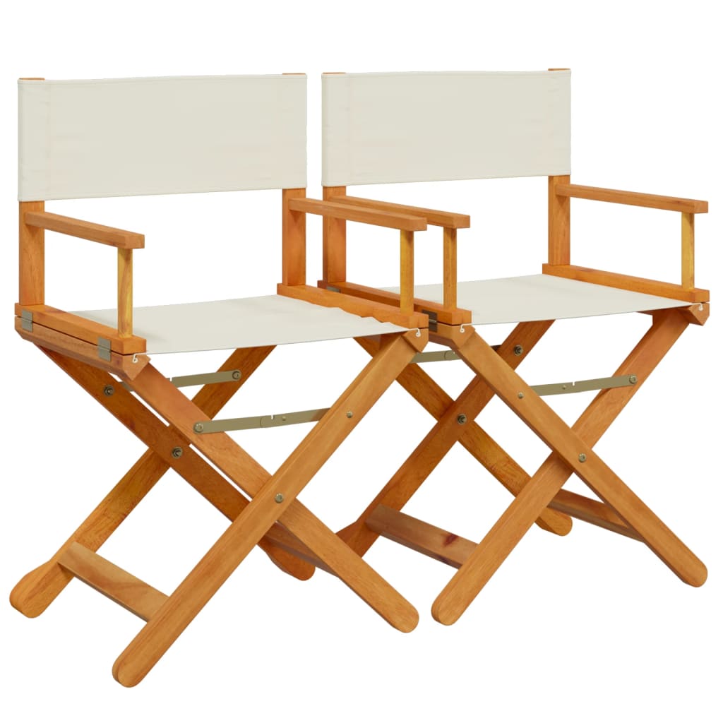 Vidaxl regisseursstoelen 2 st inklapbaar stof crèmewit