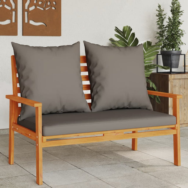 Vidaxl tuinbank met kussen 120 cm massief acaciahout