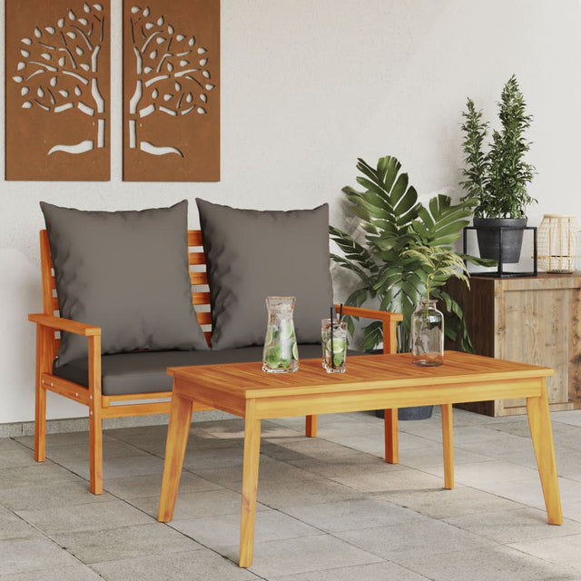 Vidaxl tuinset met kussens massief acaciahout