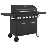 BIDAXL GASBARBECUE MED 7 Burners Powder -Coated Steel Black