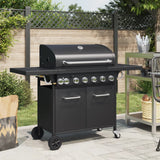 BIDAXL GASBARBECUE MED 7 Burners Powder -Coated Steel Black