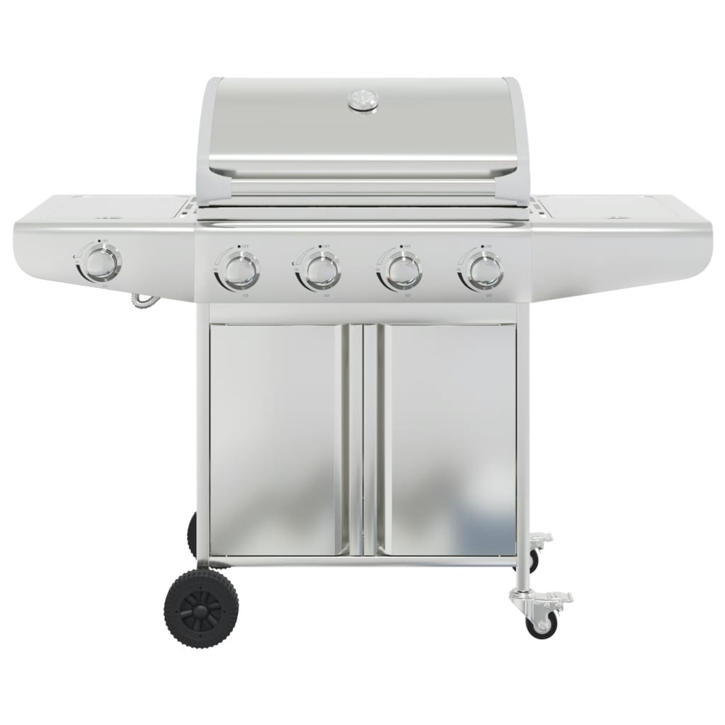 Vidaxl gas barbecue with 5 burners stainless steel silver colored