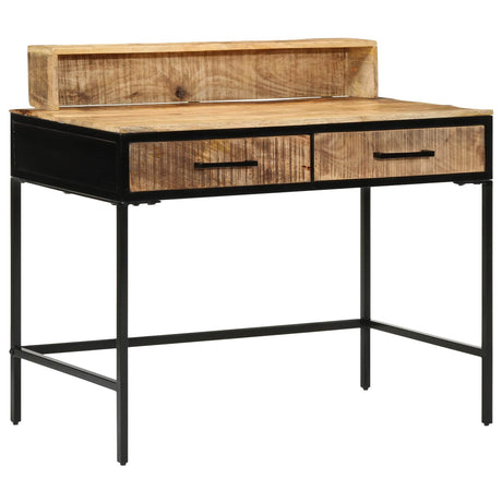 Vidaxl wandtafel bruin 100 x 55 x 89.5 cm massief mangohout en metaal
