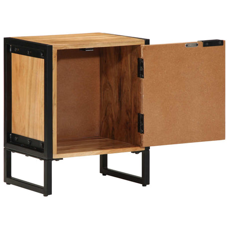 Vidaxl nachtkastje bruin 40 x 30 x 50 cm massief acaciahout en metaal