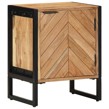 Vidaxl nachtkastje bruin 40 x 30 x 50 cm massief acaciahout en metaal