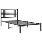 Vidaxl bedframe met hoofdbord metaal zwart 90x190 cm