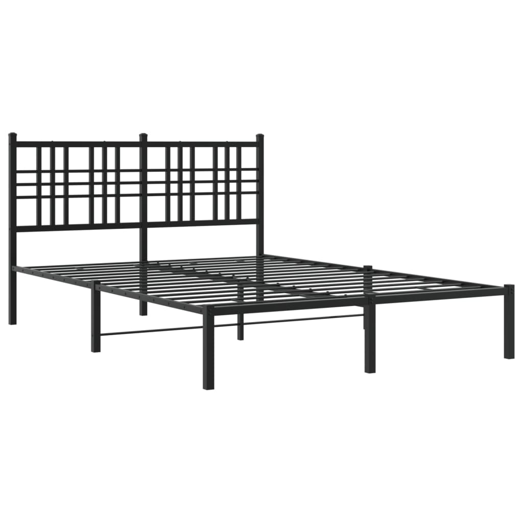 Vidaxl bedframe met hoofdbord metaal zwart 120x190 cm