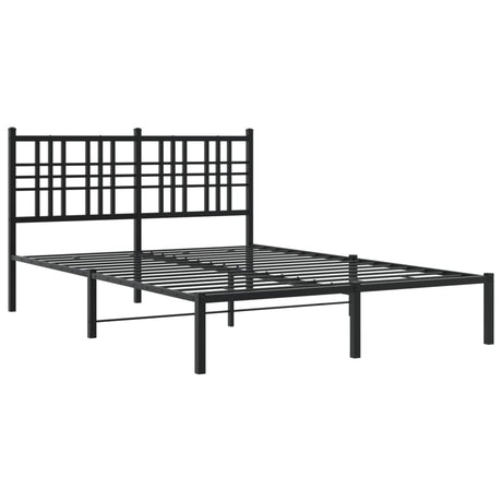 Vidaxl bedframe met hoofdbord metaal zwart 140x190 cm
