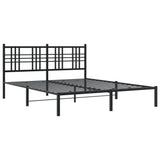 Vidaxl bedframe met hoofdbord metaal zwart 150x200 cm