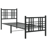 Vidaxl bedframe met hoofd- en voeteneinde metaal zwart 80x200 cm