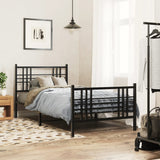 Vidaxl bedframe met hoofd- en voeteneinde metaal zwart 90x190 cm