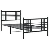 Vidaxl bedframe met hoofd- en voeteneinde metaal zwart 100x190 cm