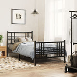 Vidaxl bedframe met hoofd- en voeteneinde metaal zwart 100x200 cm