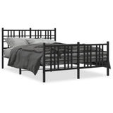 Vidaxl bedframe met hoofd- en voeteneinde metaal zwart 120x190 cm