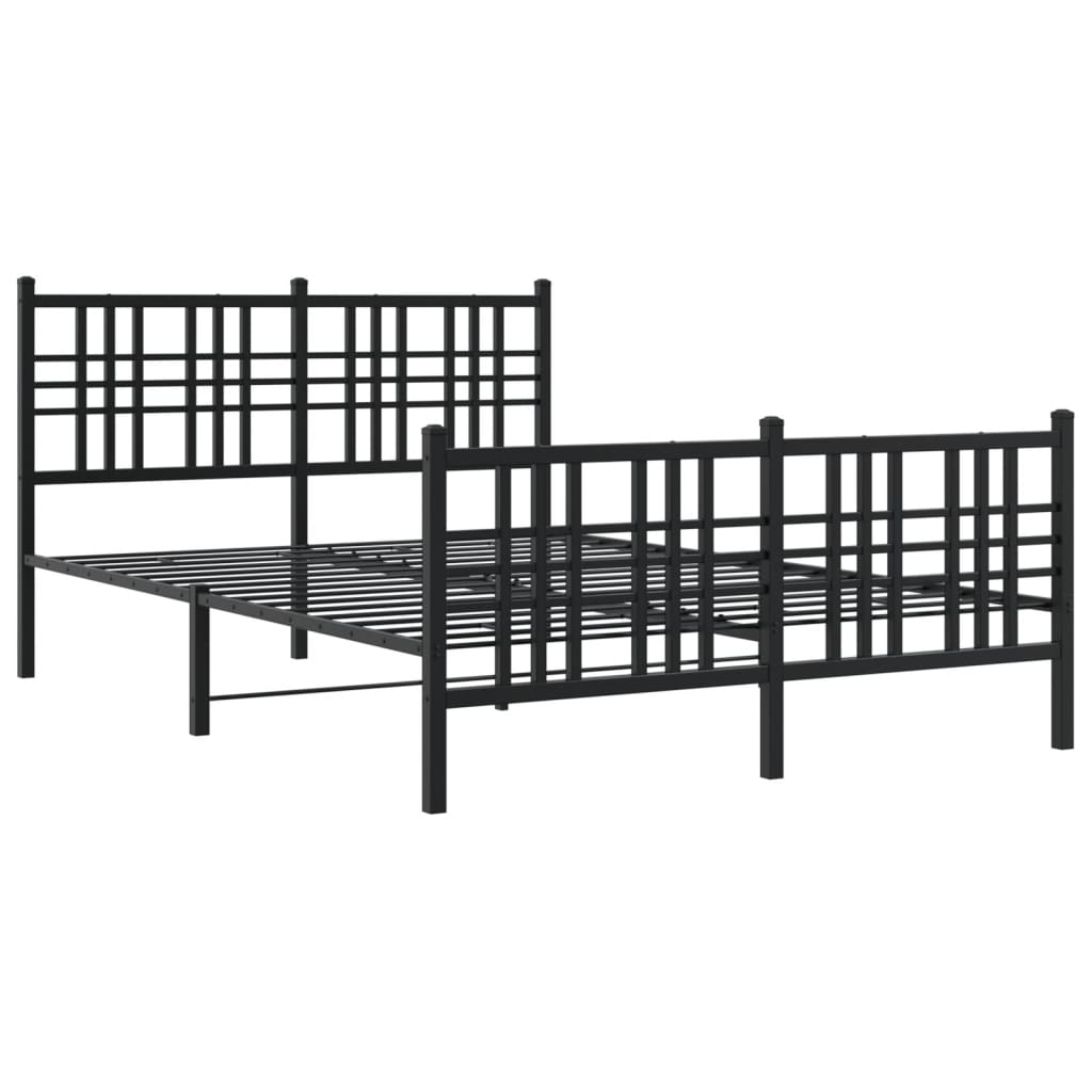 Vidaxl bedframe met hoofd- en voeteneinde metaal zwart 120x190 cm