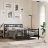 Vidaxl bedframe met hoofd- en voeteneinde metaal zwart 120x190 cm