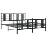 Vidaxl bedframe met hoofd- en voeteneinde metaal zwart 150x200 cm